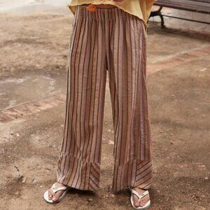 Free People Size M Day's End Stripe Pants in Neutral
